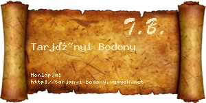 Tarjányi Bodony névjegykártya